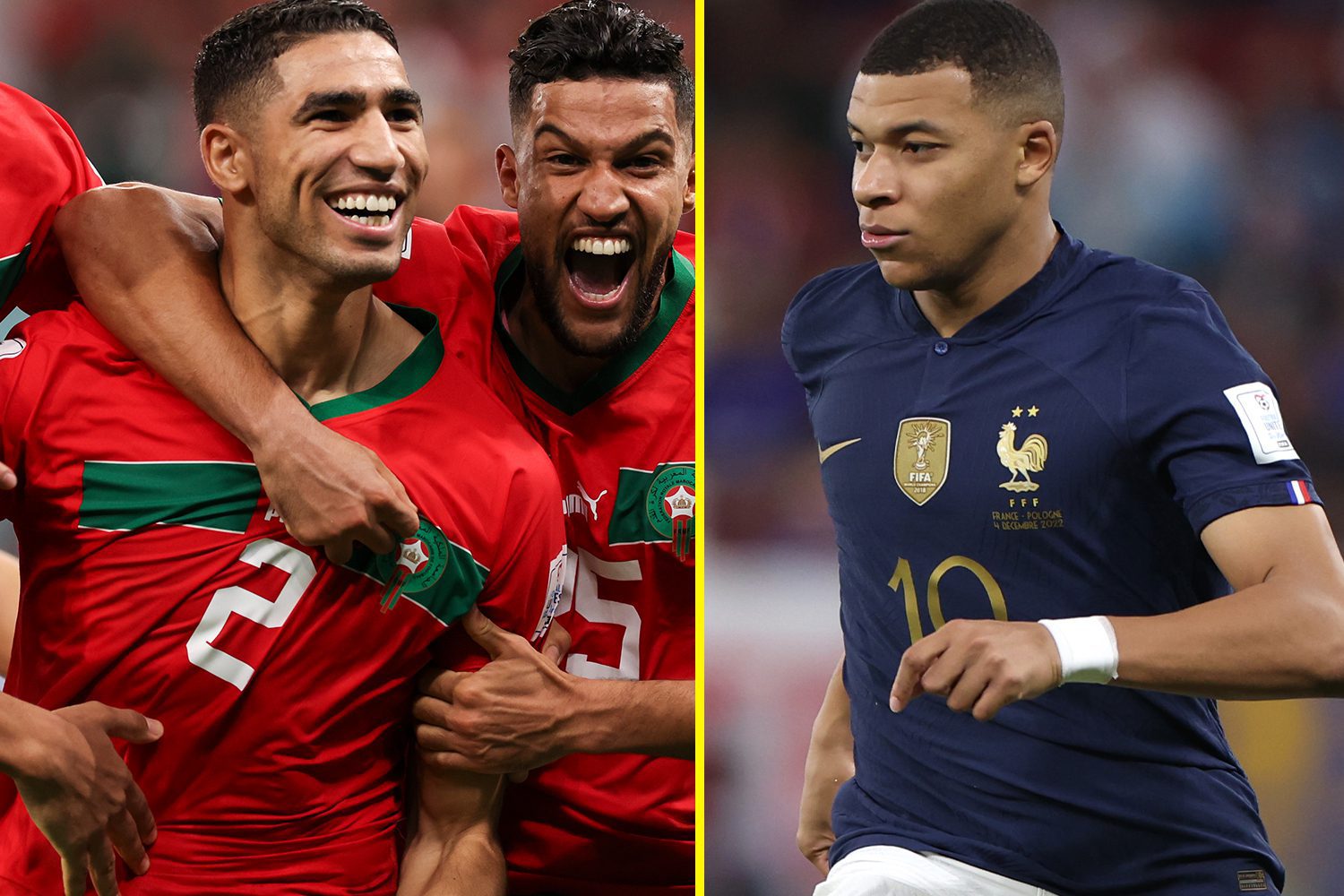 Kylian Mbappe 祝贺巴黎圣日耳曼队友 Achraf Hakimi，因为摩洛哥球星 Panenka 点球让他的出生国西班牙退出世界杯