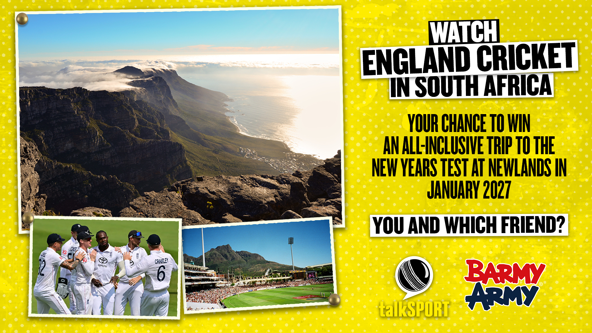 Chance to win a spot for two in Barmy Army’s England tour of South Africa!