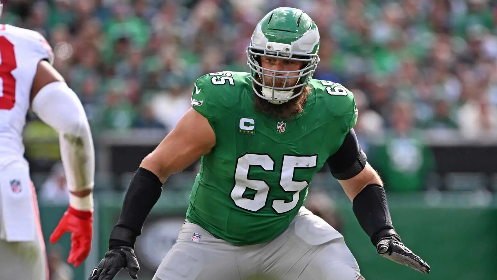 萊恩·約翰遜 (Lane Johnson) 對陣 49 人隊時未上場