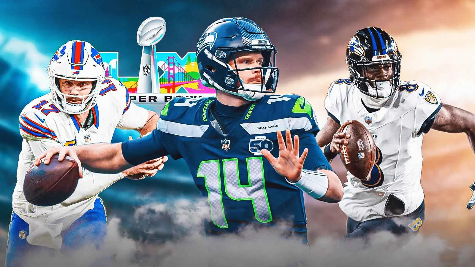 薩姆·達諾德 (Sam Darnold) 在 2018 年超級碗選秀比賽中擊敗喬什·艾倫 (Josh Allen)、拉馬爾·傑克遜 (Lamar Jackson)