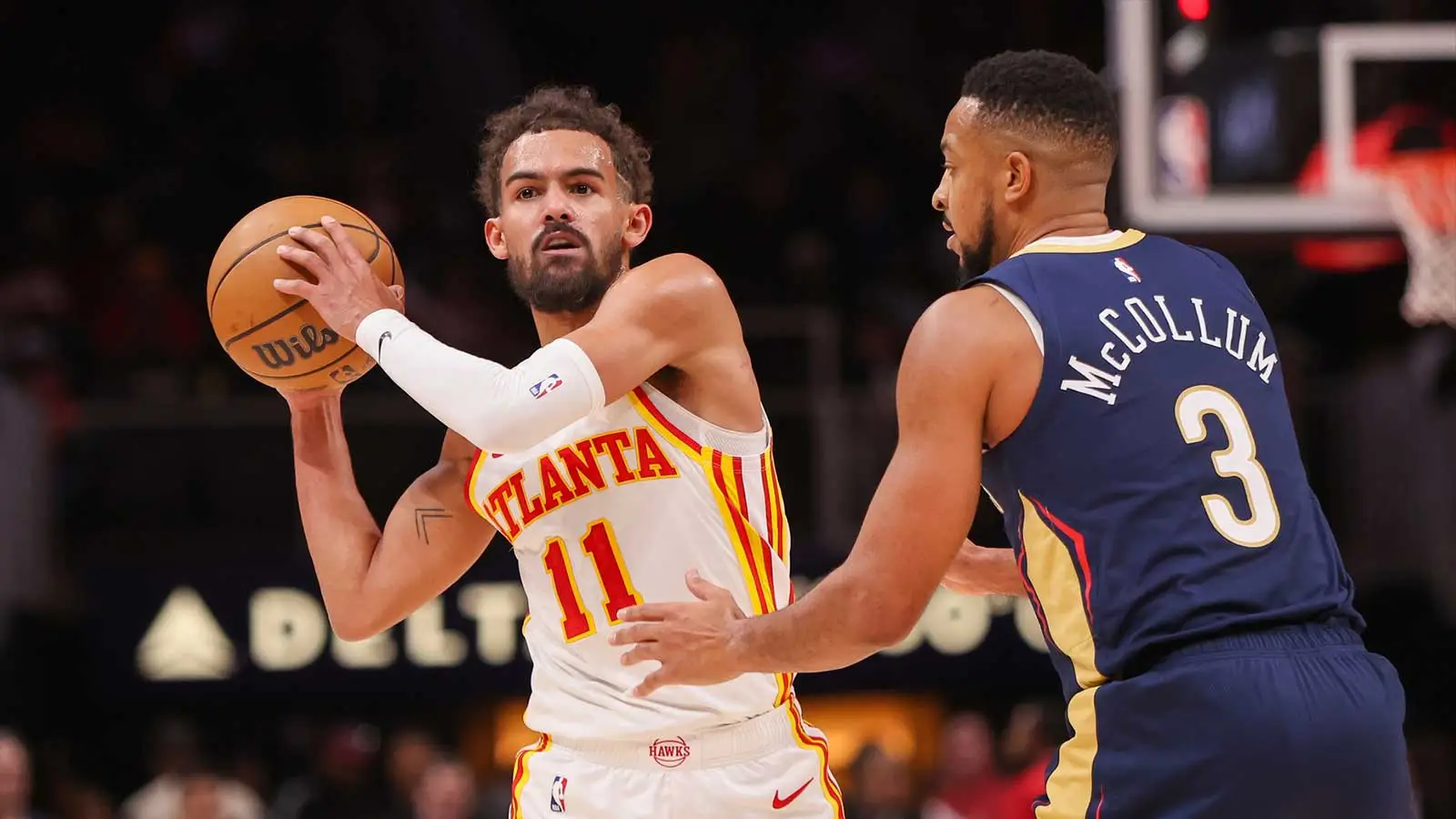 特雷·楊得到了 CJ·麥科勒姆、畢揚·羅賓遜的大力支持