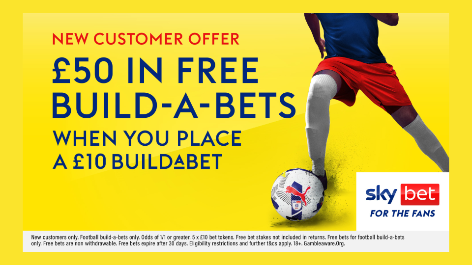 在曼聯對陣富勒姆之前，在 Sky Bet 中免費贏取 50 英鎊的 BuildABets
