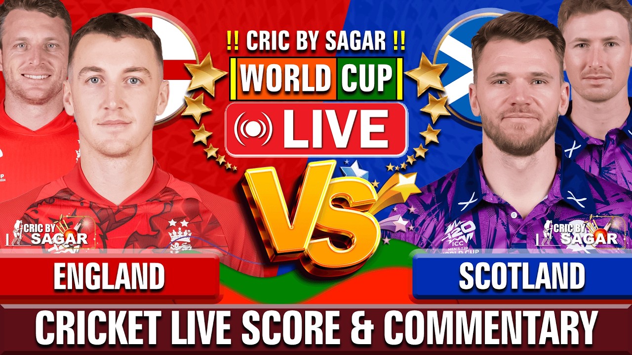 ENG vs SCO Live Score: England vs Scotland T20 World Cup 2024 Ball by Ball Commentary & Scorecard