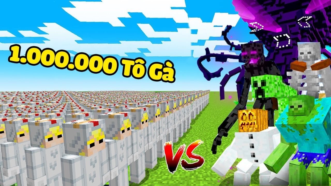 TÔ GÀ THỬ THÁCH 24H CHO 1 TRIỆU TÔ GÀ CHIẾN ĐẤU VỚI QUÁI VẬT HUYỀN THOẠI TRONG MINECRAFT-Thử Thách 24H: Tô Gà Đại Chiến Quái Vật Huyền Thoại Trong Minecraft