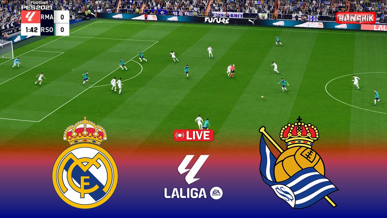 Real Madrid vs Real Sociedad LIVE: La Liga 2025/26 Match Streaming & Gameplay Highlights – PES 21 Simulation
