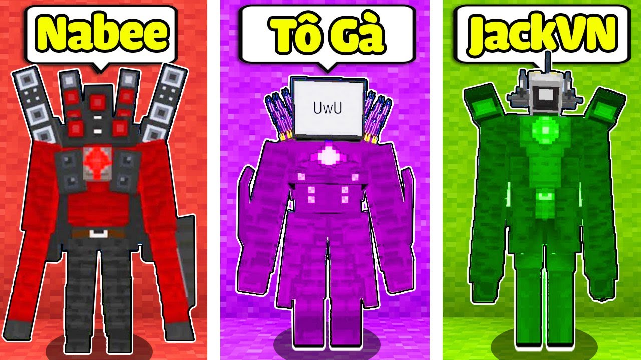 TÔ GÀ THỬ THÁCH 24H CHƠI TRỐN TÌM SPEAKER MAN VS TV MAN VS CAMERA MAN TRONG MINECRAFT-Tô Gà 24H Trốn Tìm: Speaker Man vs TV Man vs Camera Man Minecraft