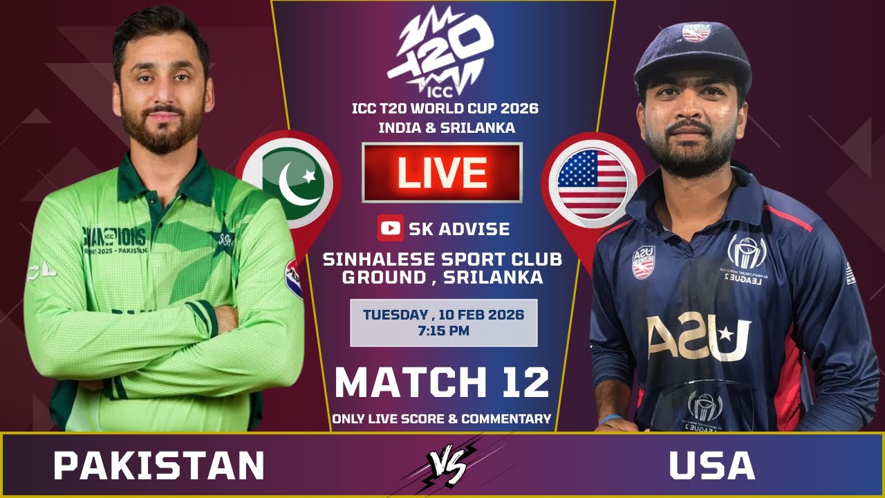 PAK vs USA Live Score: T20 World Cup 2026 Match Updates & Commentary