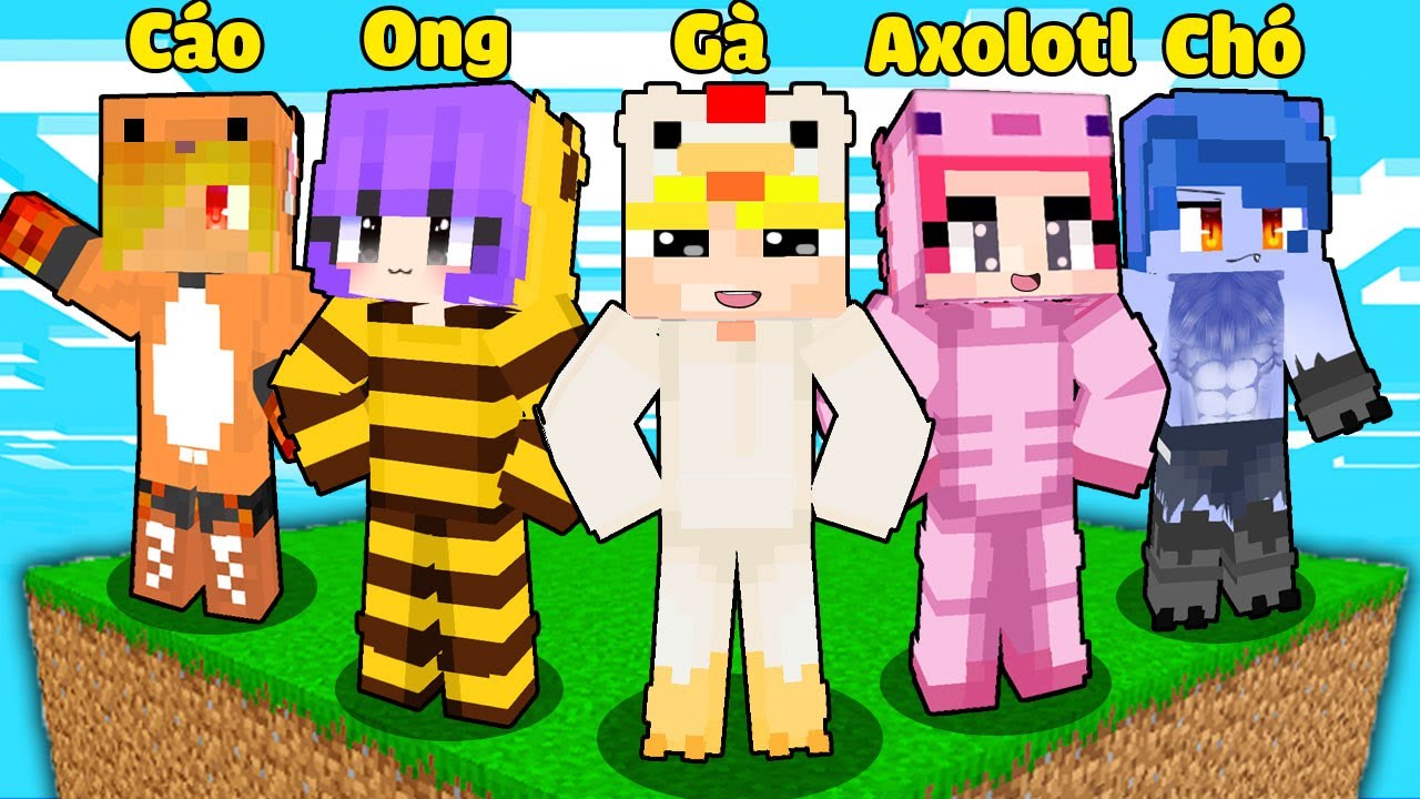 Tô Gà Và 7 Người Bạn Trên 1 Block Động Vật Trong Minecraft! 🐔🐝🐄-Tô Gà và 7 Người Bạn: Sinh Tồn 1 Block Động Vật Minecraft!