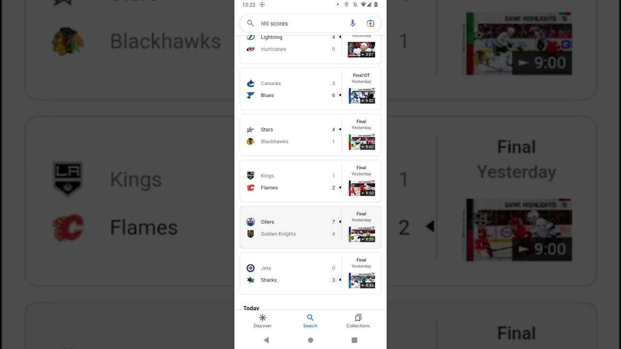 Latest NHL Hockey Live Scores & Results Today
