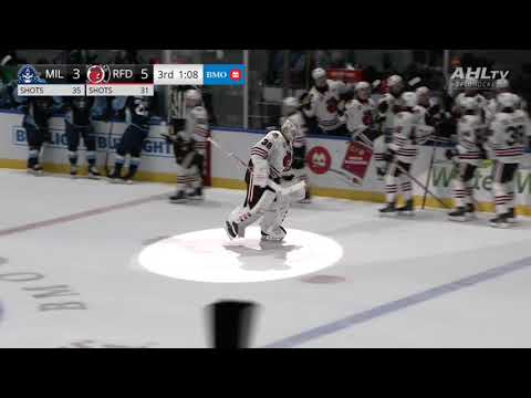 Laurent Brossoit Goal: IceHogs Goalie Scores Rare Goal in AHL Hockey Highlights