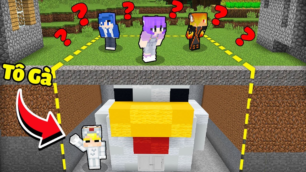 Lý Do Tô Gà Xây Nhà Bí Mật Dưới Lòng Đất Trốn Khỏi Team Sinh Tố Trong Minecraft?-Lý Do Tô Gà Xây Nhà Bí Mật Dưới Đất Trốn Team Sinh Tố Minecraft