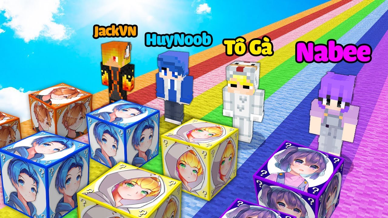 TÔ GÀ THỬ THÁCH 24H ĐẬP LUCKY BLOCK SINH TỐ TEAM 7 SẮC CẦU VÒNG TRONG MINECRAFT VÀ CÁI KẾT…-Tô Gà Thử Thách 24H Lucky Block Sinh Tố Team 7 Sắc Cầu Vòng Minecraft