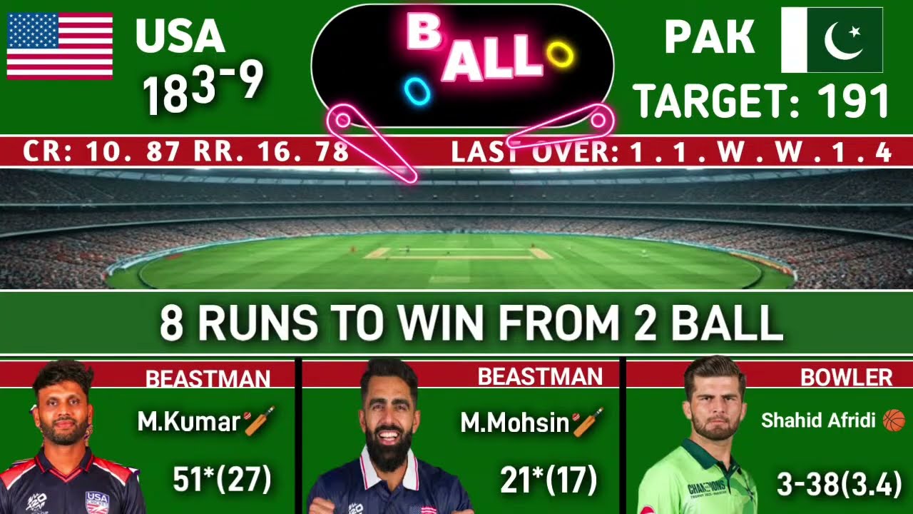 USA vs PAK Live Score, T20 World Cup 2024: Pakistan vs USA Live Cricket Match Today Ball by Ball Updates