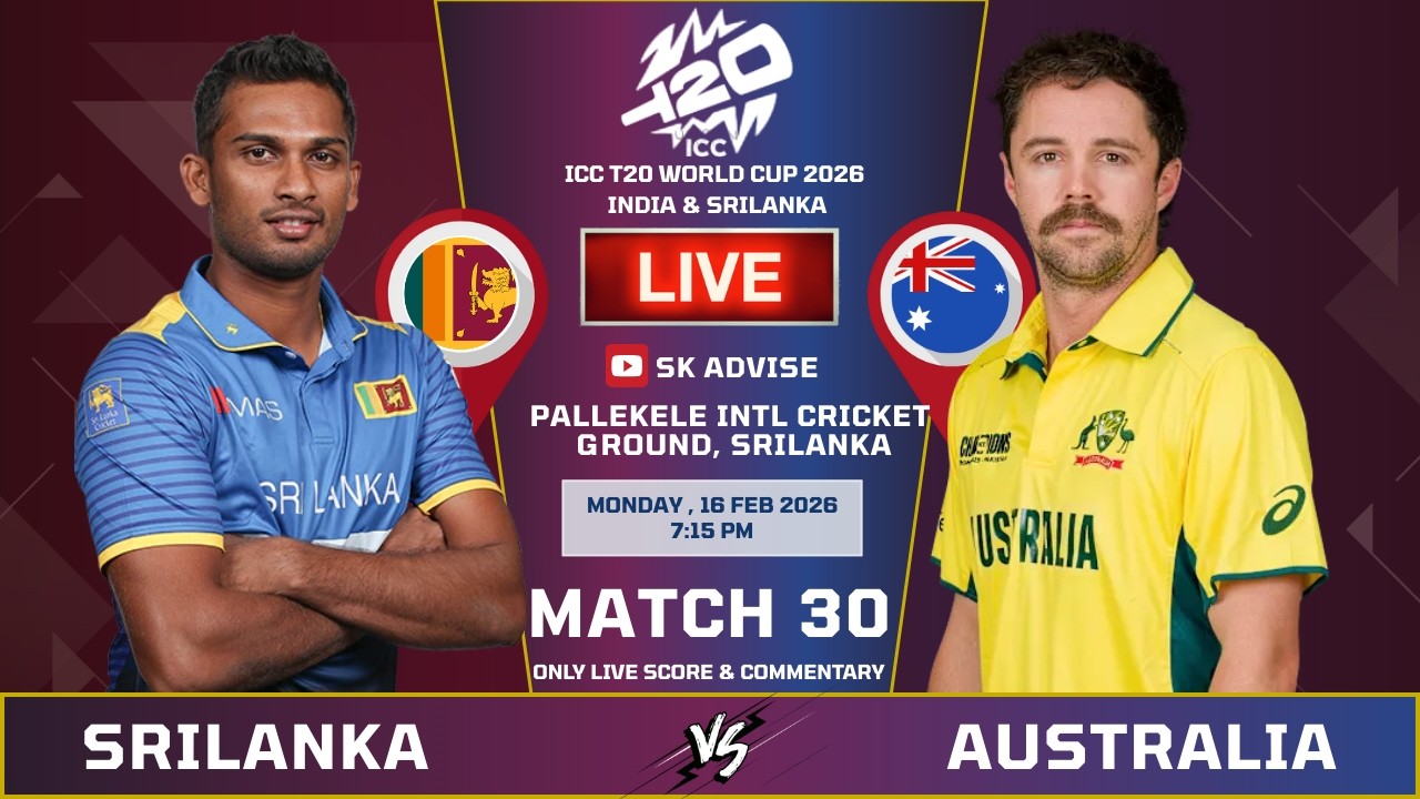 SL vs AUS Live Score: Sri Lanka vs Australia World Cup 2026 Commentary & Updates