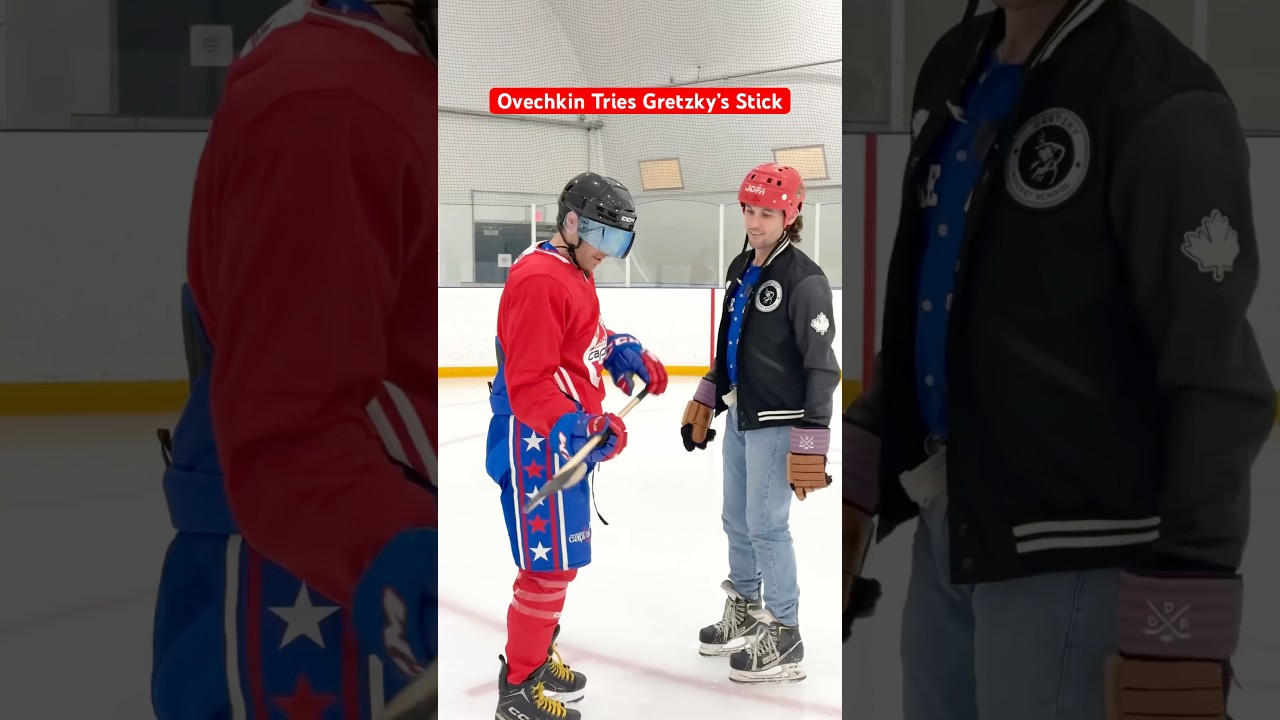 Ovechkin Plays With Wayne Gretzky’s Hockey Stick 🏒 #Shorts #Hockey #India