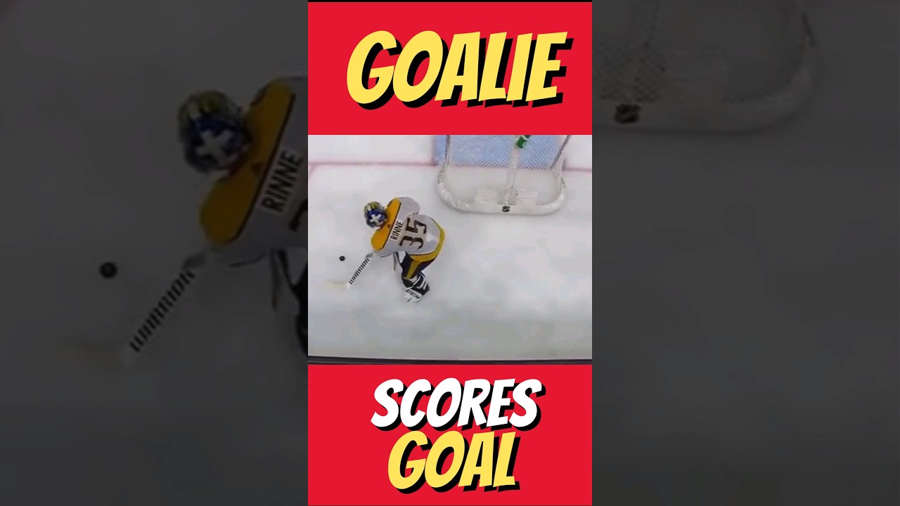 Unbelievable Goal by Hockey Goalie From Behind the Net #shorts #nhl #sports