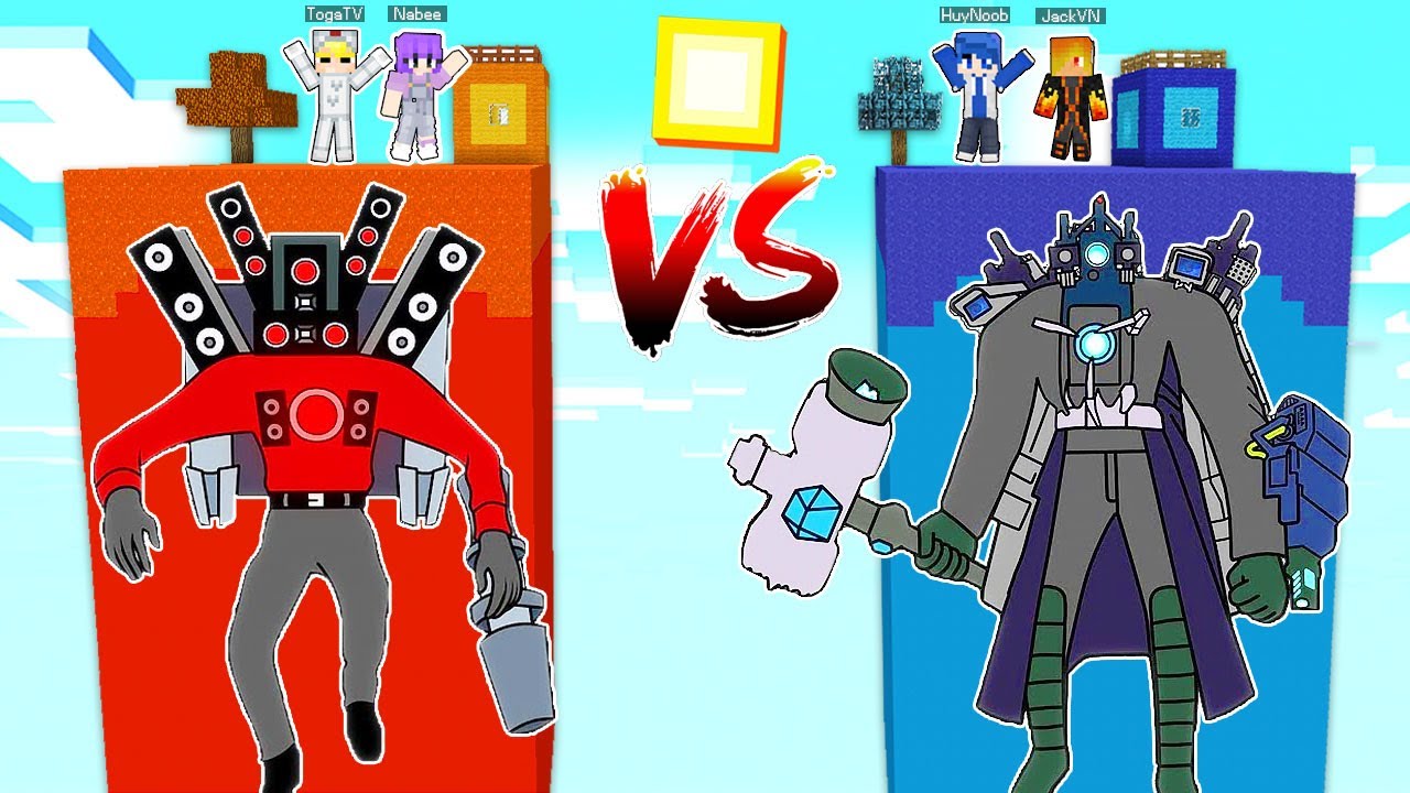 TÔ GÀ THỬ THÁCH 24H ĐẠI CHIẾN ĐẢO SPEAKER MAN VS CAMERA MAN TRONG MINECRAFT-24H Đại Chiến Speaker Man vs Camera Man Trong Minecraft: Tô Gà Thử Thách