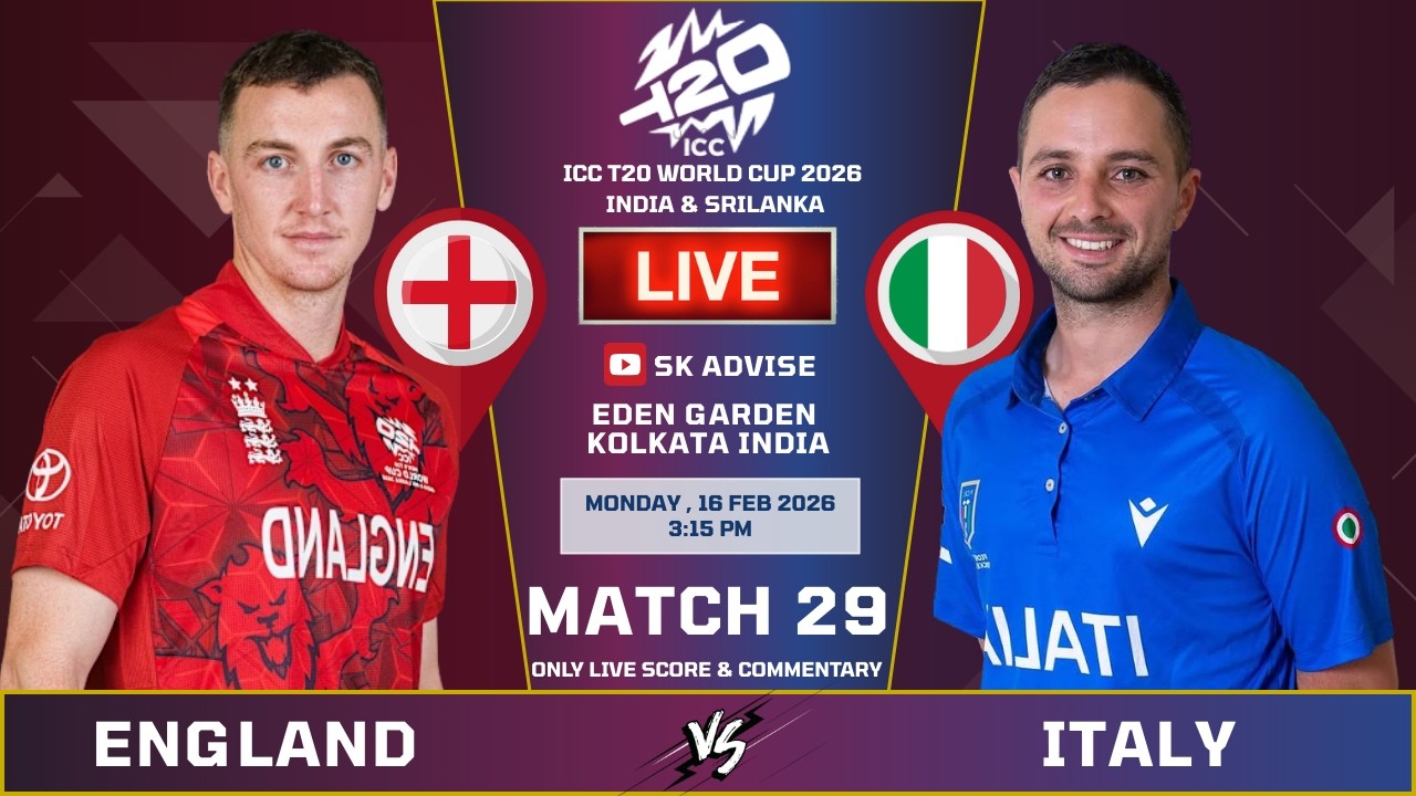 England vs Italy Live Score, World Cup 2026: Live Cricket Commentary and Updates | ENG vs ITA