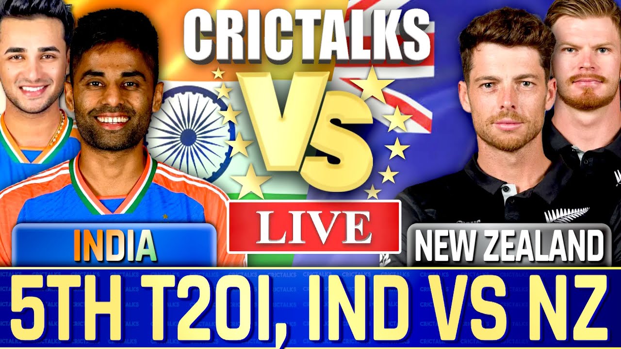 IND vs NZ 5th T20 Live Score: India vs New Zealand Live Cricket Match Scorecard, Commentary & Updates