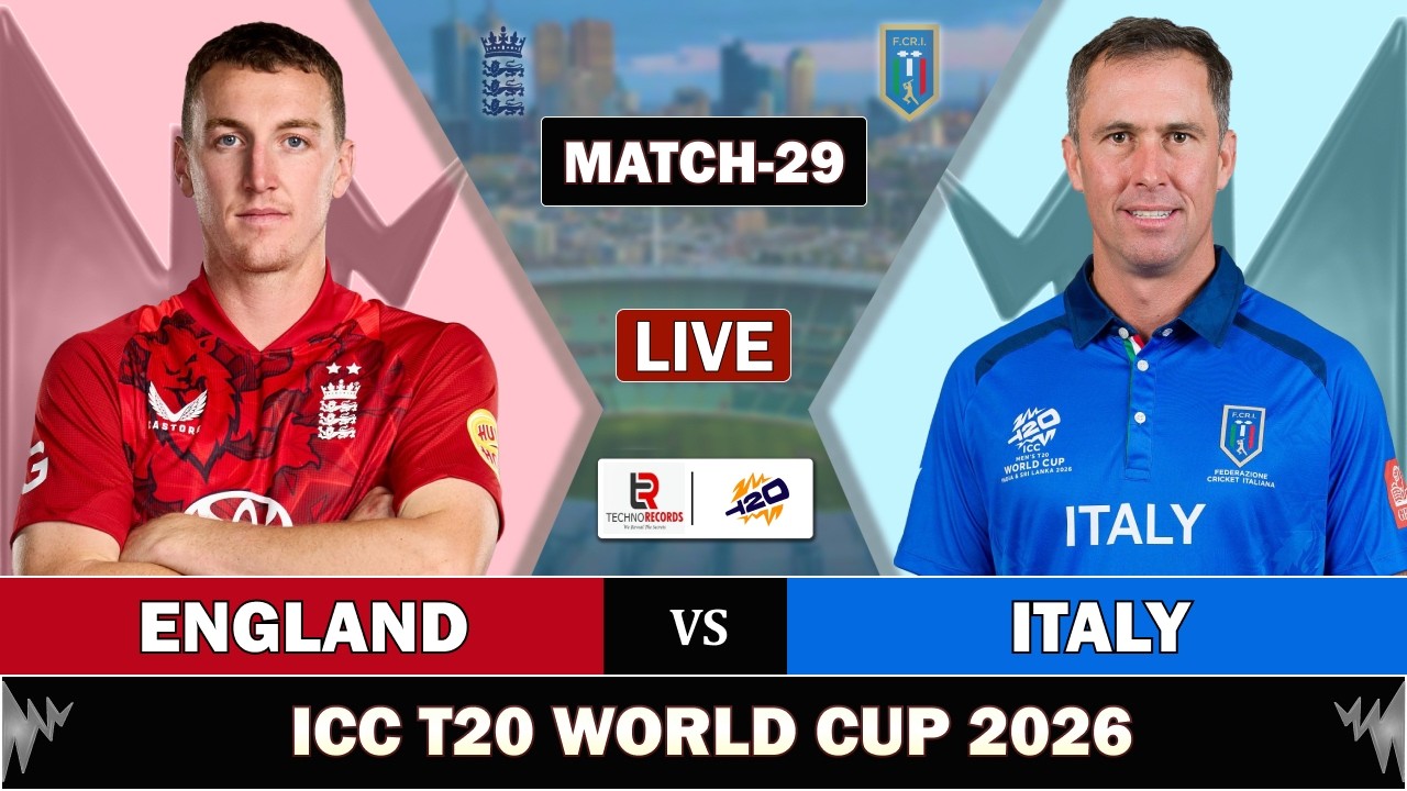 ENG vs ITA Live Score, T20 World Cup 2026: England vs Italy Live Cricket Match Commentary and Updates