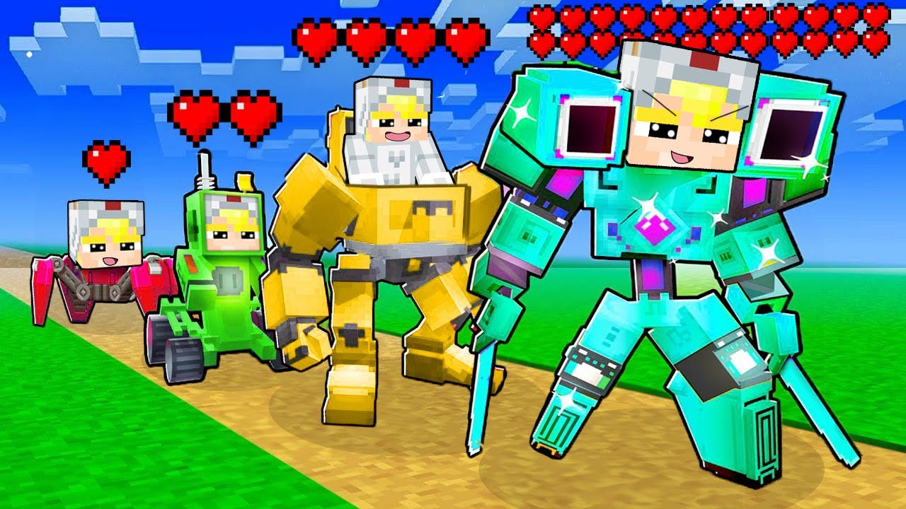 Tô Gà Sở Hữu Robot Cấp 1 Tới Cấp 999999 Trong Minecraft!-Tô Gà: Thử Thách Robot Minecraft Cấp 1 Đến 999999 Siêu Đẳng