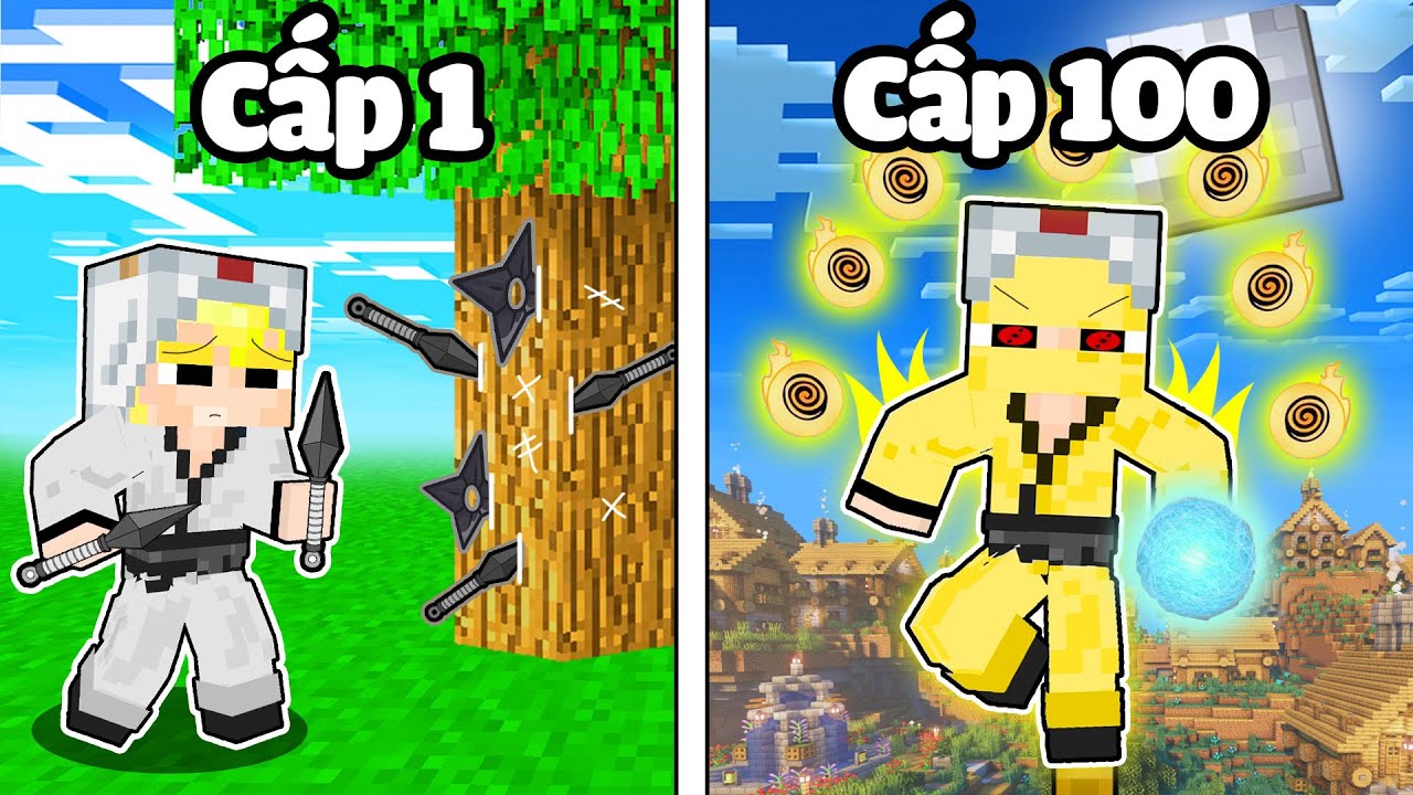 Tô Gà Thử Thách 24H Trở Thành Ninja Cấp 1 Tới Cấp 100 Trong Minecraft-Tô Gà: 24H Thử Thách Từ Ninja Cấp 1 Đến 100 Trong Minecraft