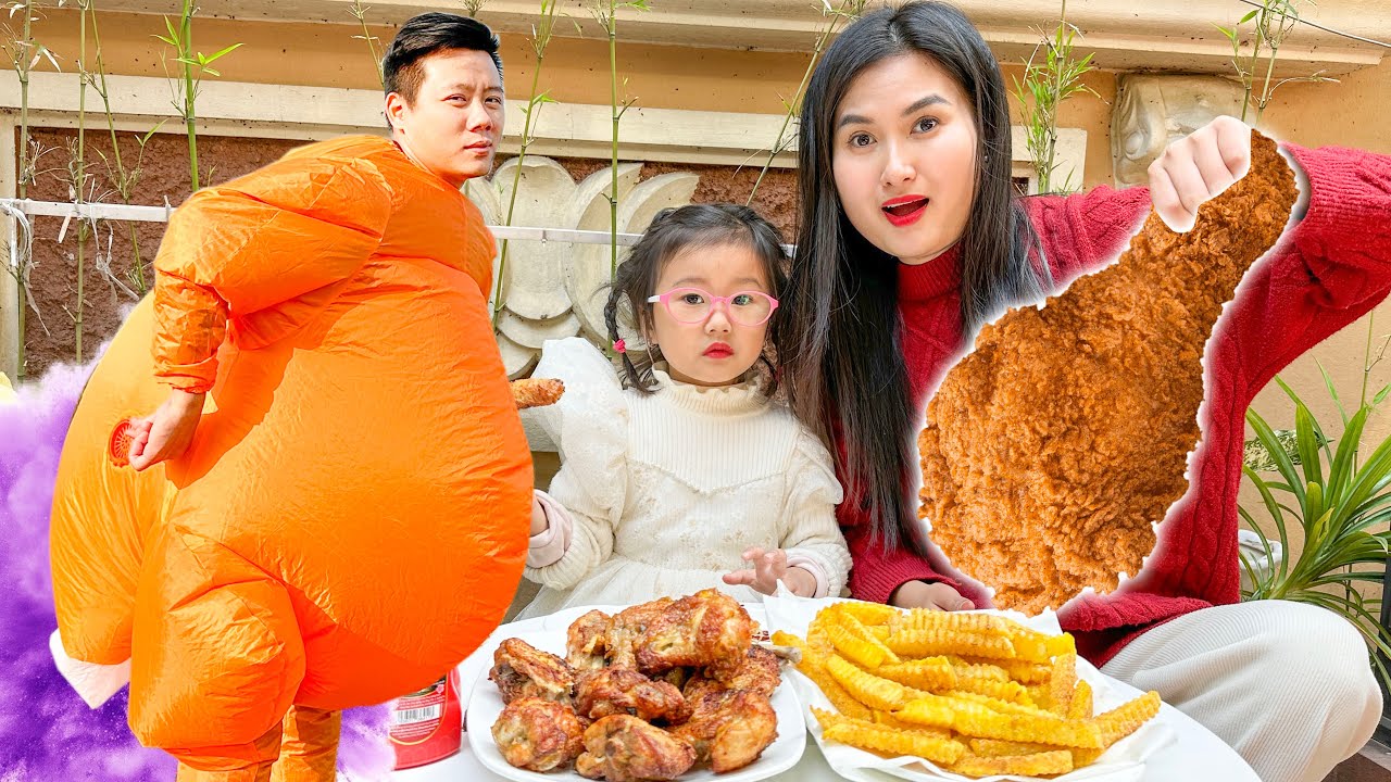 Changcady và con gà khổng lồ, trổ tài làm món cánh gà rán KFC-Changcady Trổ Tài Làm Cánh Gà Rán KFC Khổng Lồ Siêu Giòn rụm