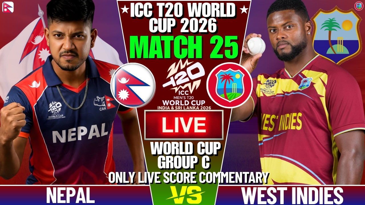 Nepal vs West Indies Live Score, T20 World Cup 2026: NEP vs WI Commentary & Scorecard updates