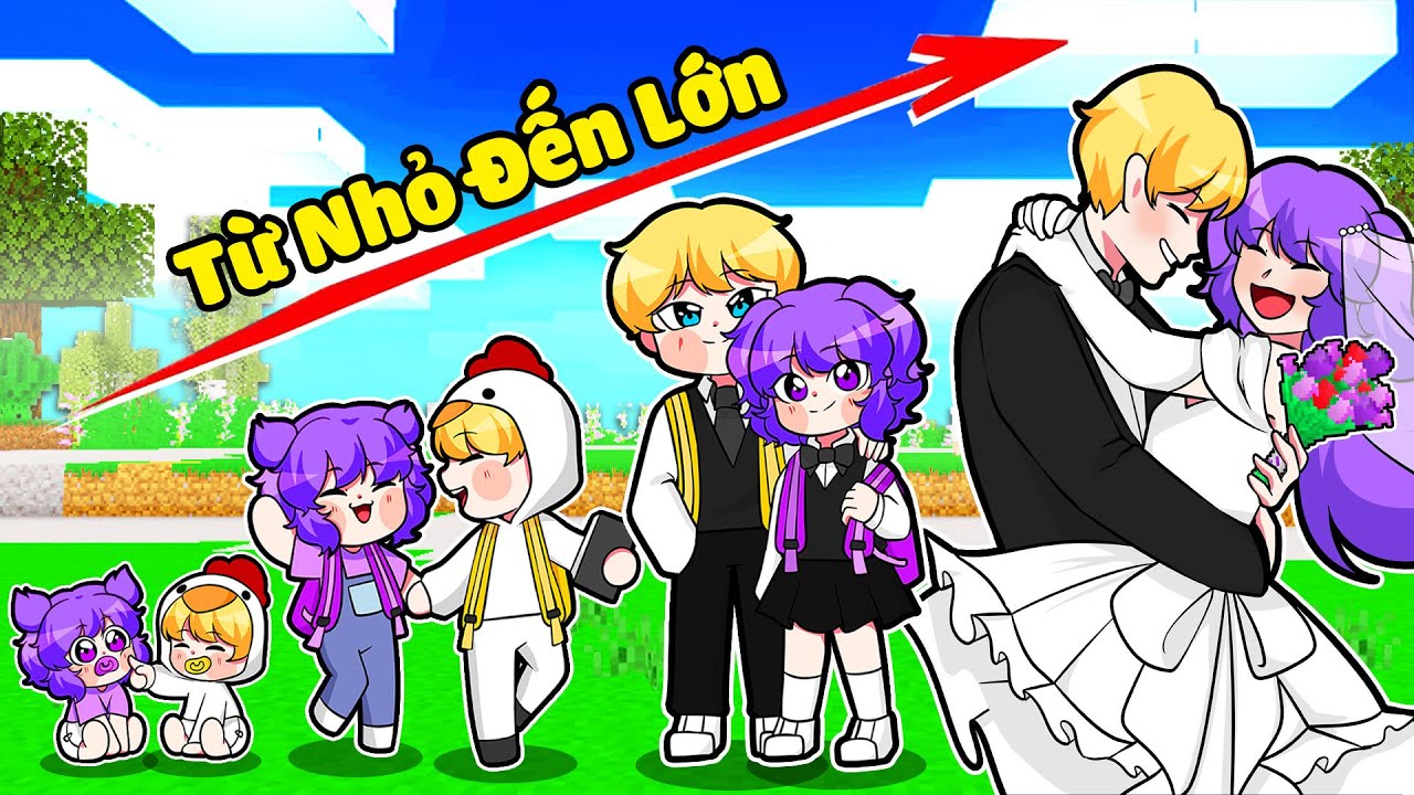 NABEE VÀ TOGA THỬ THÁCH LỚN LÊN CƯỚI NHAU TRONG MINECRAFT*NABEE TỪ NHỎ ĐẾN LỚN 😍👶🤵👰-Nabee và Toga: Thử Thách Lớn Lên Cưới Nhau Trong Minecraft (Từ Nhỏ Đến Lớn)