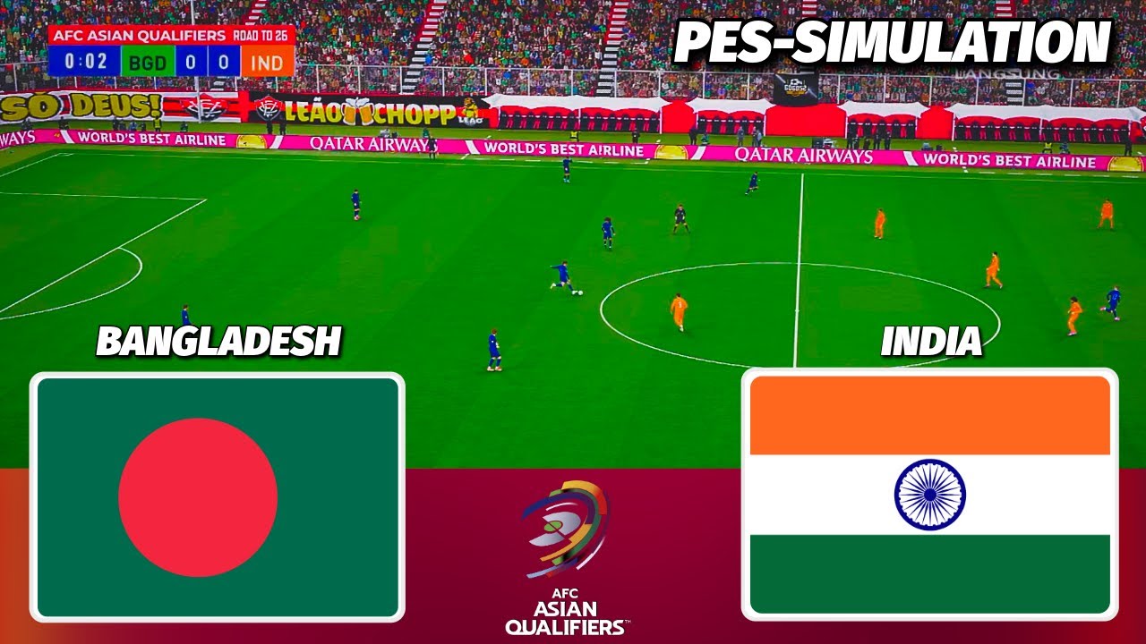 India vs Bangladesh FIFA/PES Highlights – AFC Asian Cup Qualifiers Live Simulation 2024