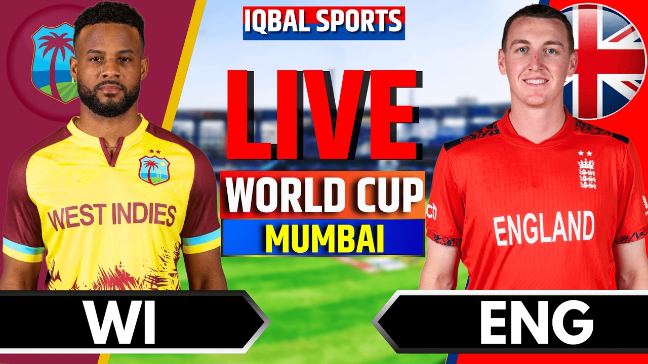 ENG vs WI Live Score, T20 World Cup 2026: England vs West Indies Live Cricket Match Today Online