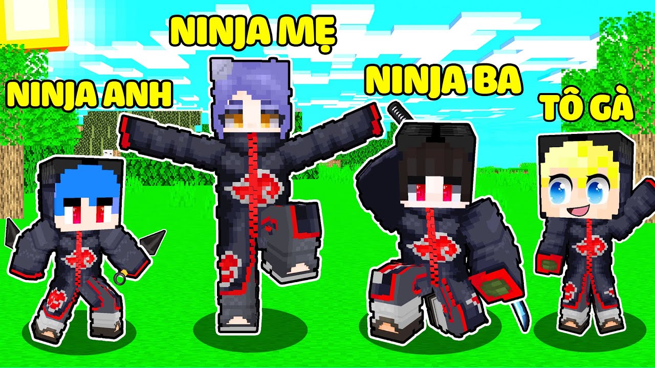 NẾU NHƯ GIA ĐÌNH NINJA TÔ GÀ CÓ CUỘC SỐNG TRONG MINECRAFT*TÔ GÀ 1 NGÀY SỐNG VỚI GIA ĐÌNH NINJA-Gia Đình Ninja Tô Gà 1 Ngày Sống Trong Minecraft: Trải Nghiệm Thú Vị