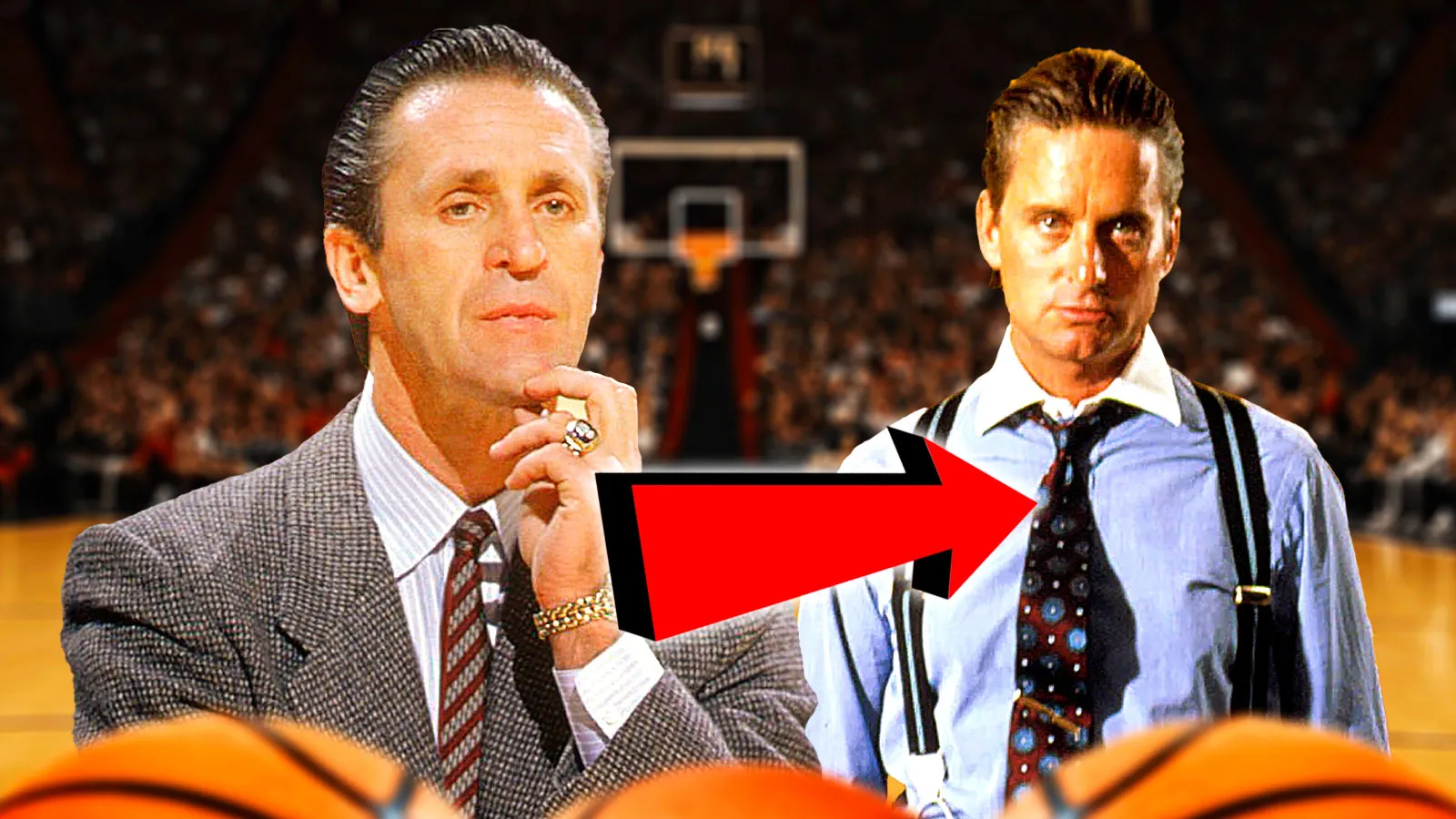Michael Douglas Pays Tribute to Pat Riley With Gordon Gekko Hairdo Confession