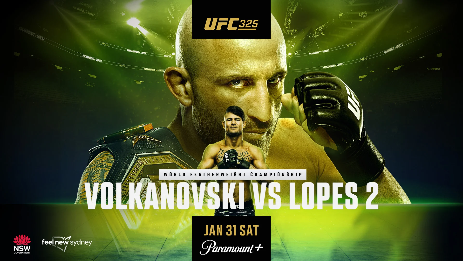 現場 Volkanovski vs. Lopes 2 和 UFC 325 卡結果和亮點