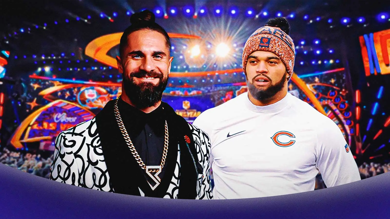 賽斯·羅林斯在 NFL 榮譽頒獎典禮上頒發“冰人”凱萊布·威廉姆斯獎
