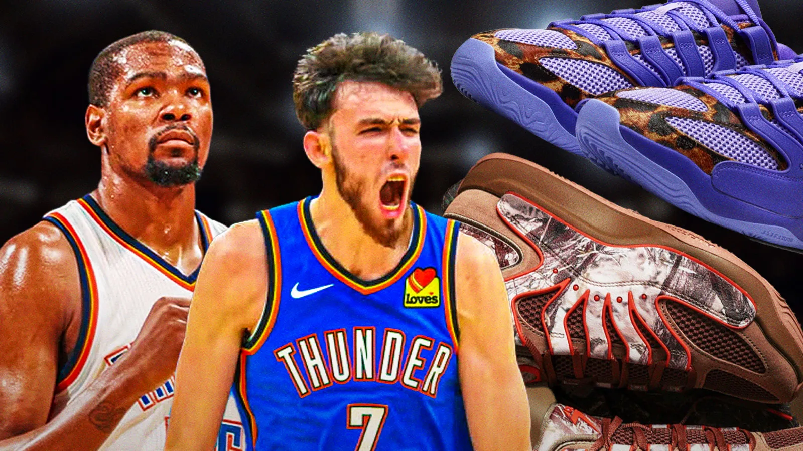 雷霆队球员切特·霍姆格伦 (Chet Holmgren) 首次亮相全新 Nike KD 18 PE 运动鞋