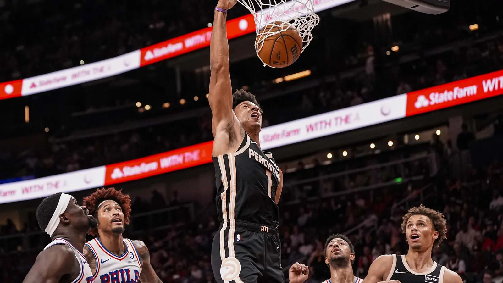 Jalen Johnson’s mic drops after dominant performance in fourth quarter vs. 76ers