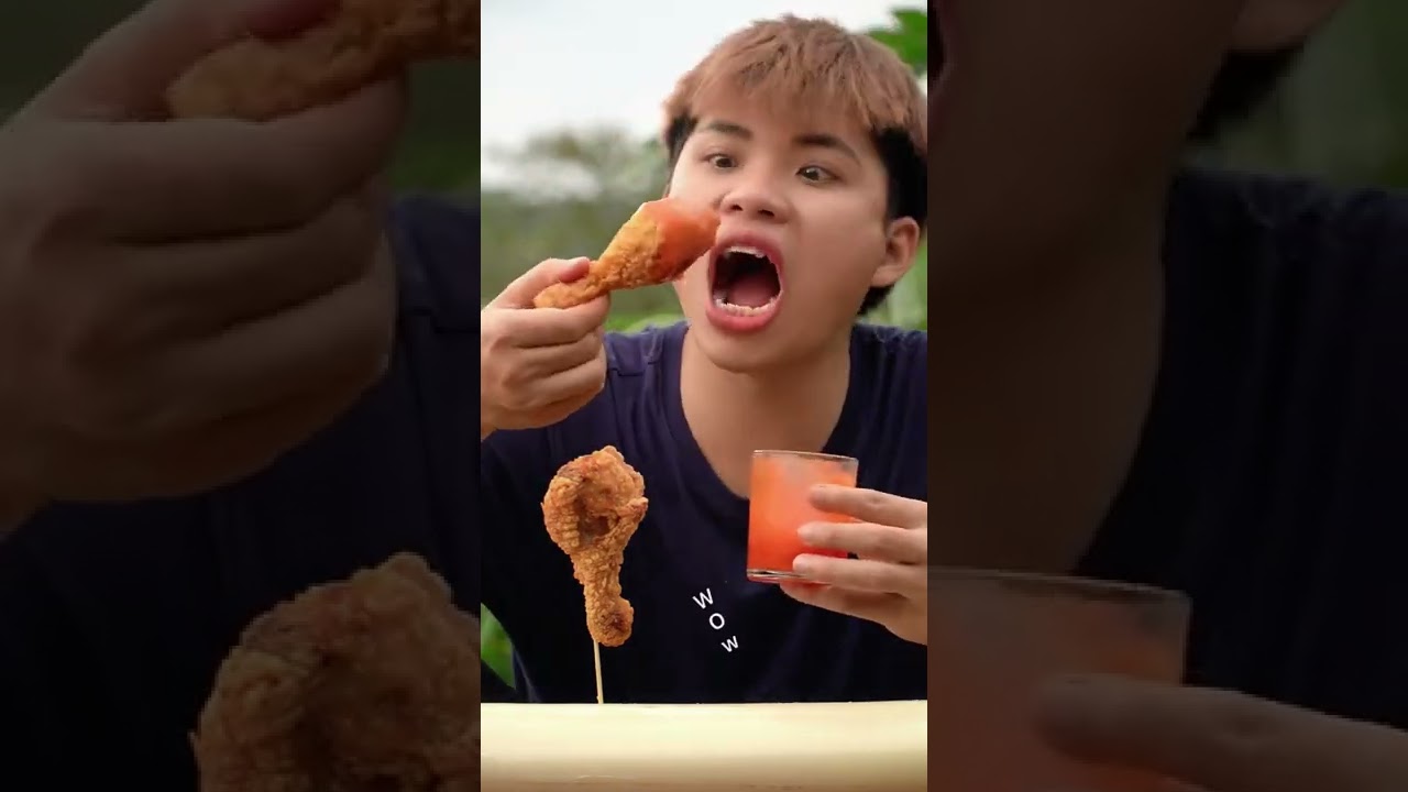 Đùi gà chấm ngập mayzole + tương ớt + nước tương #shorts-Đùi gà chấm sốt Mayzole siêu ngon #shorts