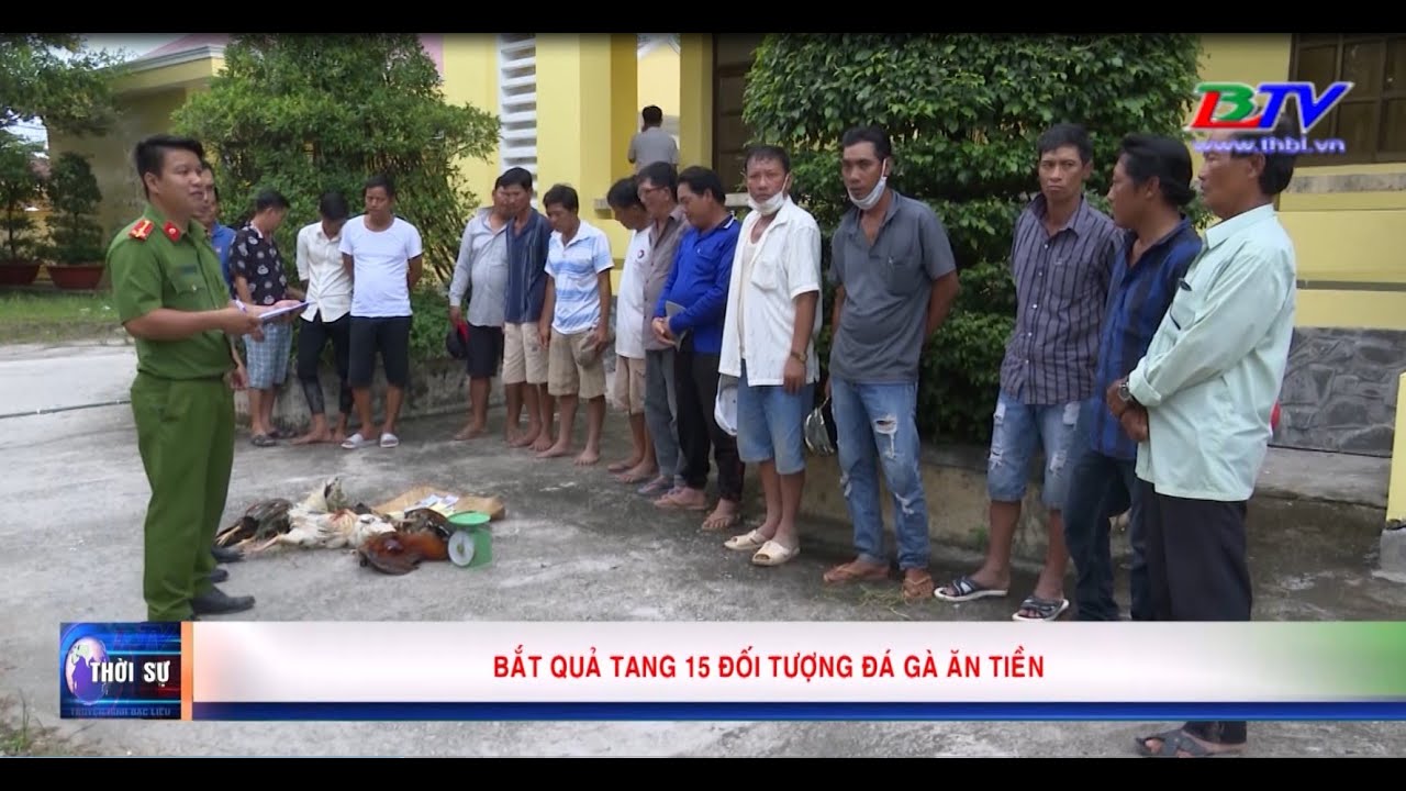 Đông Hải: Bắt quả tang 15 đối tượng đá gà ăn tiền.-Đông Hải: Bắt quả tang 15 đối tượng đá gà ăn tiền qua mạng tại Bạc Liêu