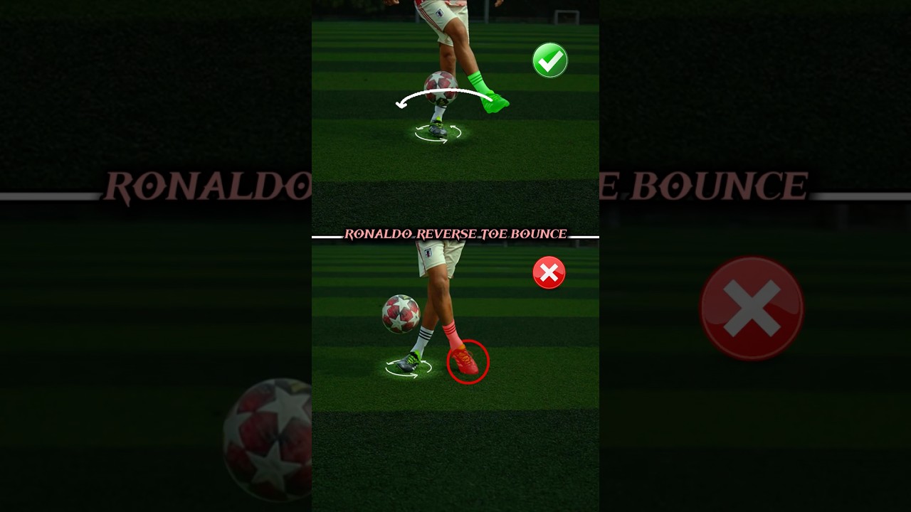 Cristiano Ronaldo’s Magic Reverse Toe Bounce Skill Tutorial ⚽️ #Shorts #Football