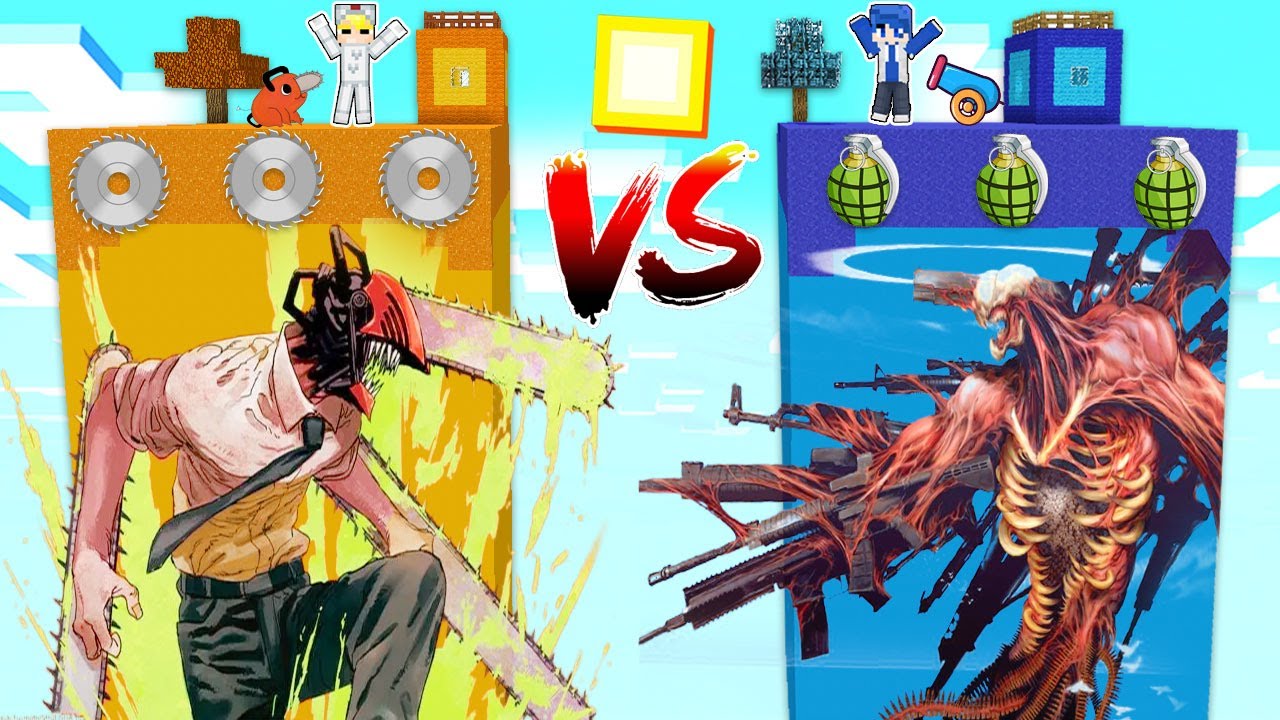 TÔ GÀ THỬ THÁCH 24H ĐẠI CHIẾN ĐẢO QUỶ CƯA VÀ ĐẢO QUỶ SÚNG TRONG MINECRAFT*CHAINSAW MAN VS GUN DEVIL-24H Đại Chiến Đảo Quỷ Cưa vs Quỷ Súng trong Minecraft – Tô Gà