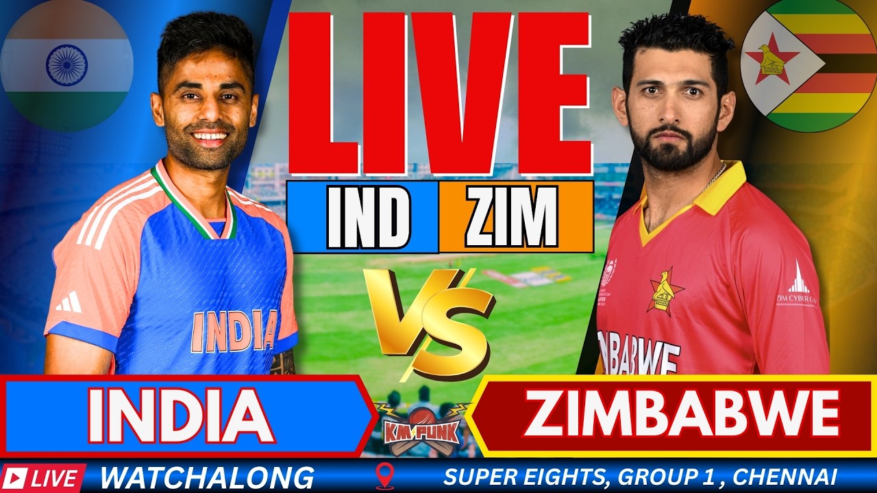 IND vs ZIM Live Score: India vs Zimbabwe T20 World Cup Super 8 Match Today Live updates
