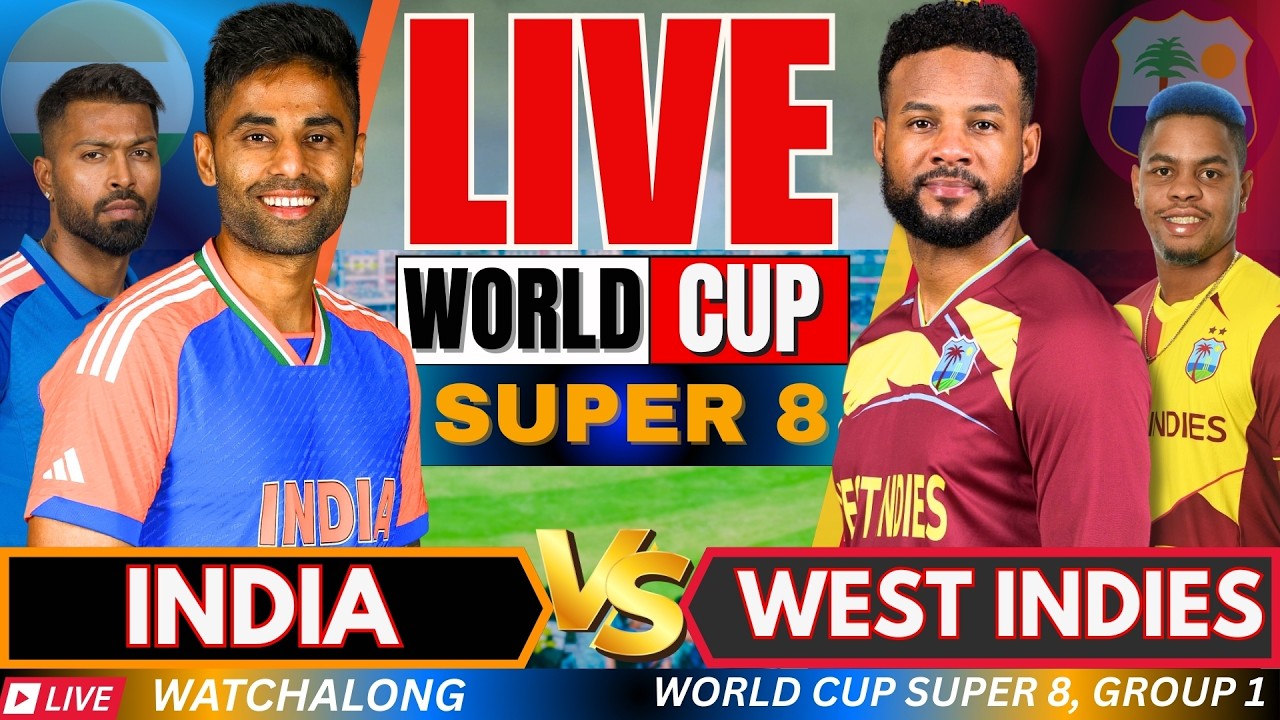 IND vs WI Live Score, T20 World Cup: India vs West Indies Super 8 Match Today Live Cricket Match