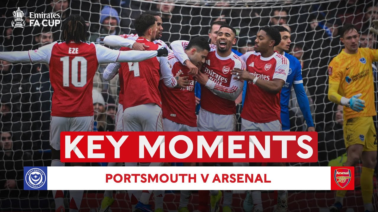 Portsmouth vs Arsenal Highlights | FA Cup 2025-26 Third Round | Key Moments & Goals