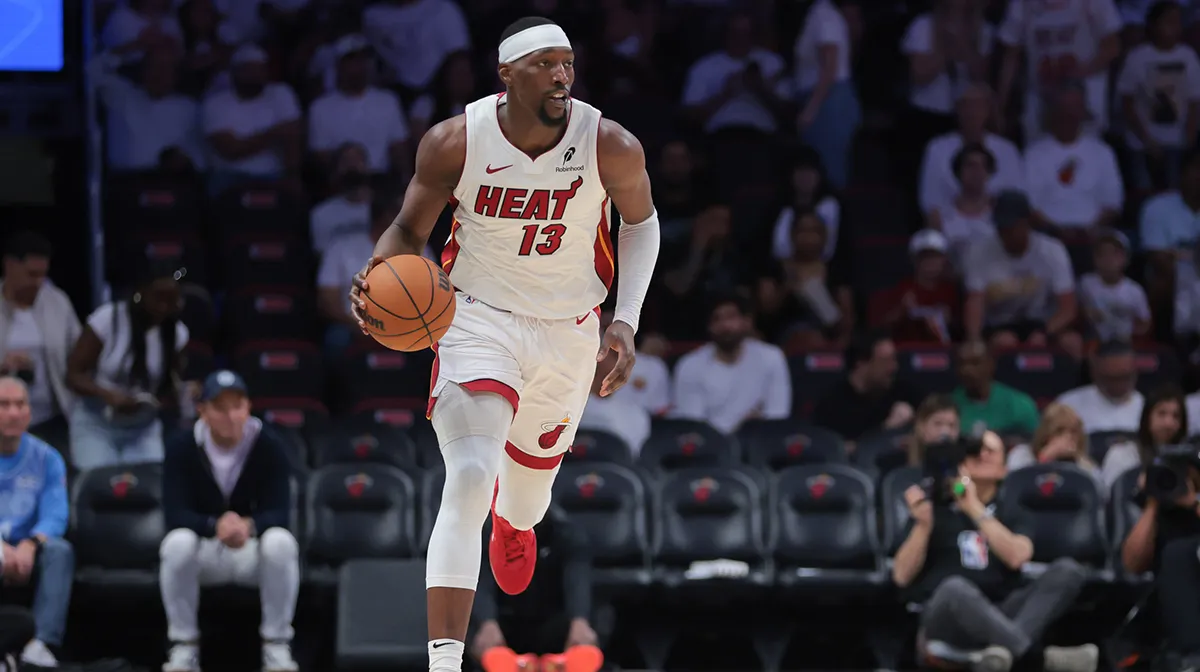 The Heat’s Bam Adebayo did the obligatory Wilt Chamberlain pose after scoring 83 points