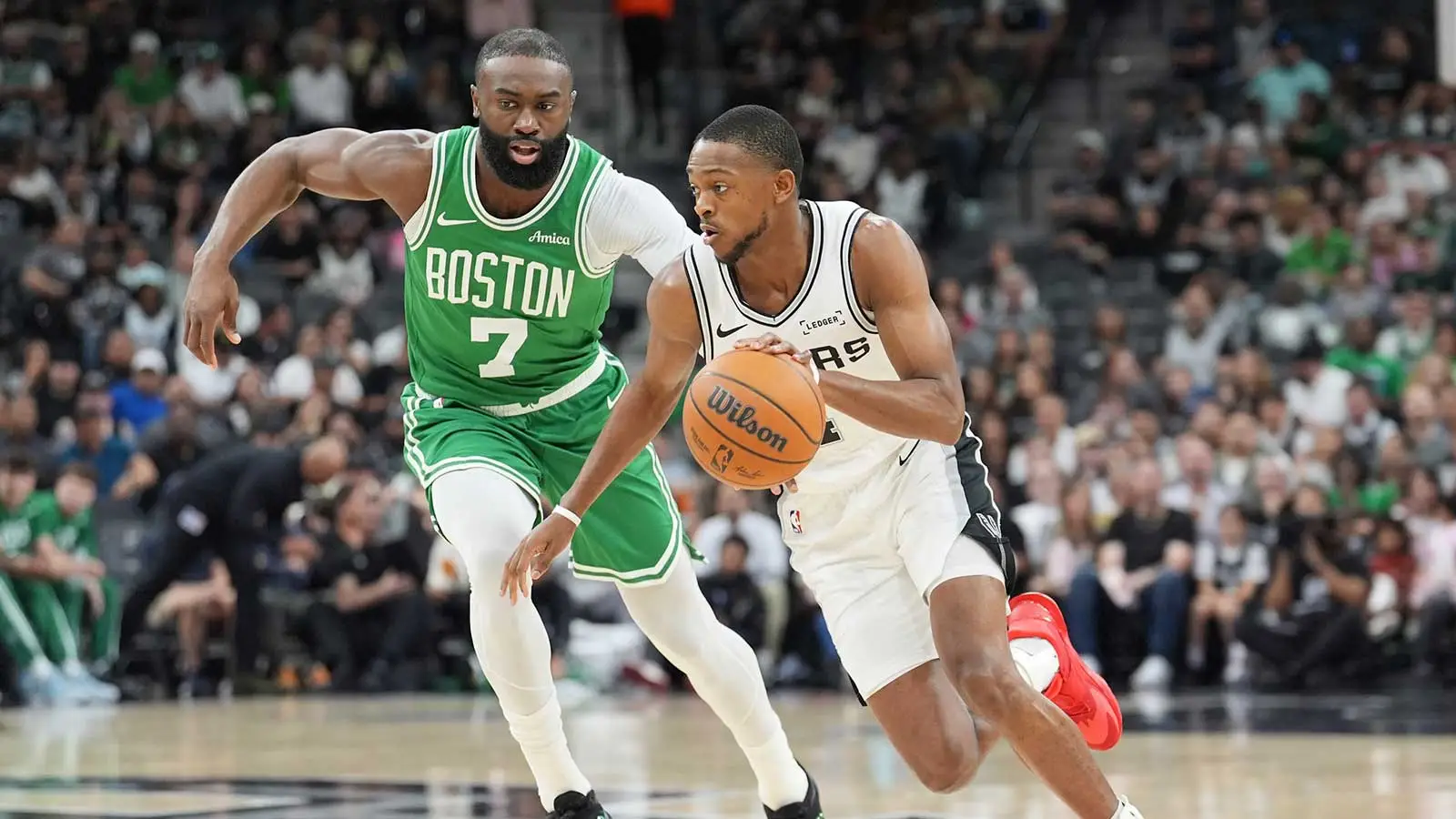 Jaylen Brown ejected from Spurs clash due to heated double technical