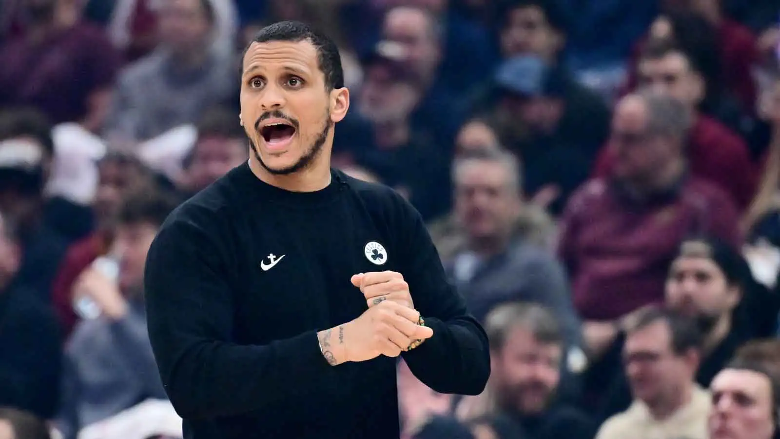 Joe Mazzulla gets WWE Championship belt, competes with Derrick White