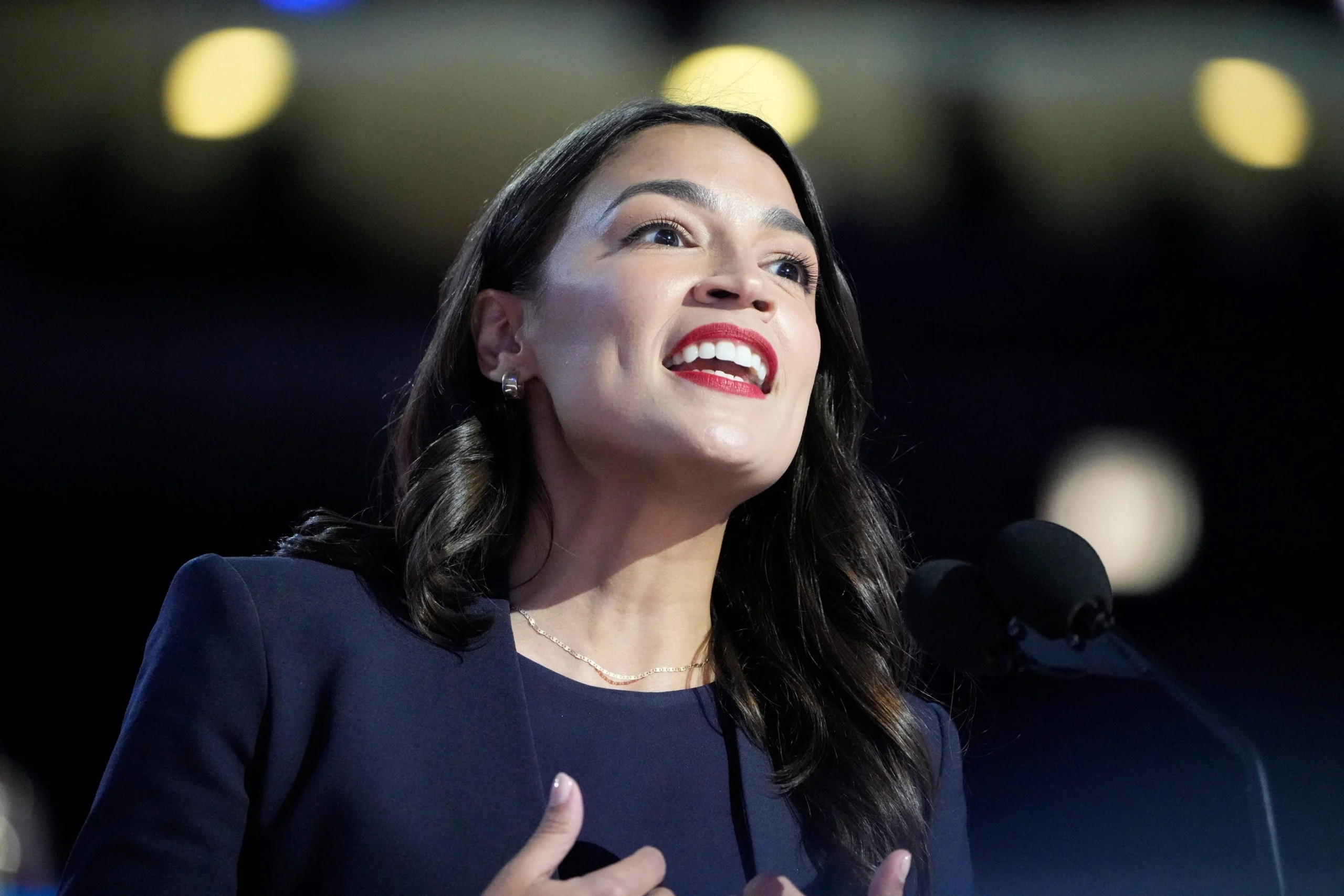 What shutdown? AOC spotted staying in great shape in Yankees luxury suite