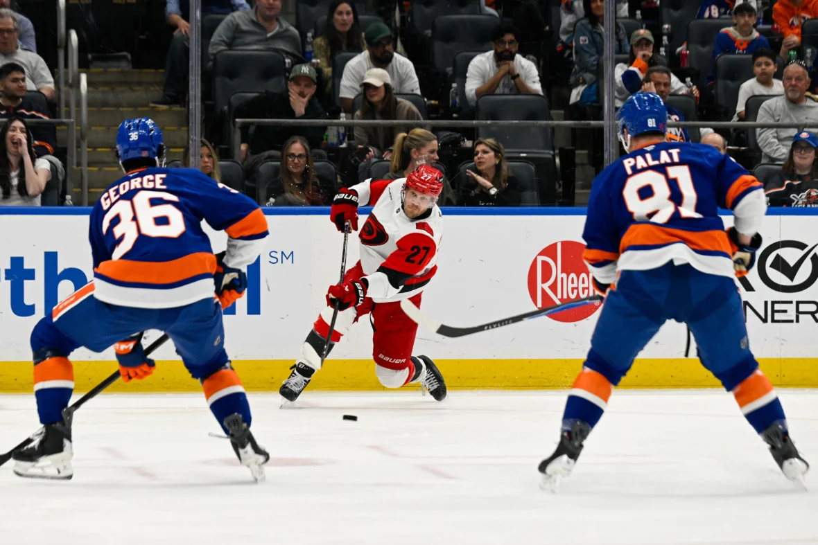 Hurricanes make NHL debut, emergency backup goaltender in Game 82 win over Islanders