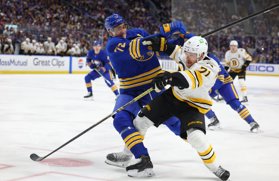 Late Sabers Push Not Enough, Bruins Win Feisty Game 2